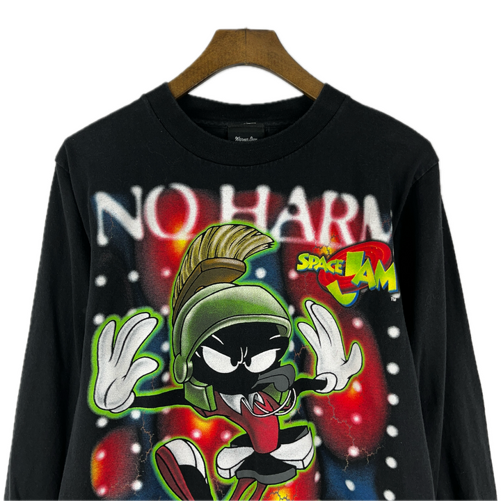 Vintage Space Jam Marvin The Martian Long Sleeve Sweatshirt Size L USA