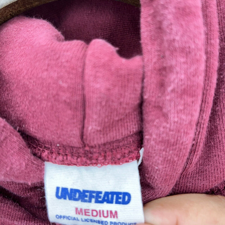 Vintage Undefeated Burgundy Hoodie Size M Pullover