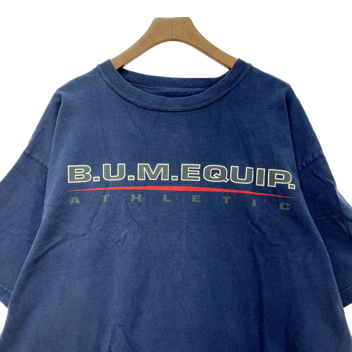 Vintage B.U.M. Equipment Spell Out Navy Blue T-shirt Size L