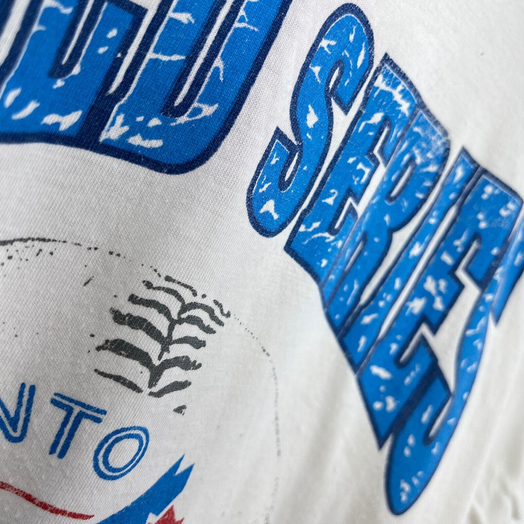 Vintage Toronto Blue Jays MLB World Series Baseball White T-shirt Size S