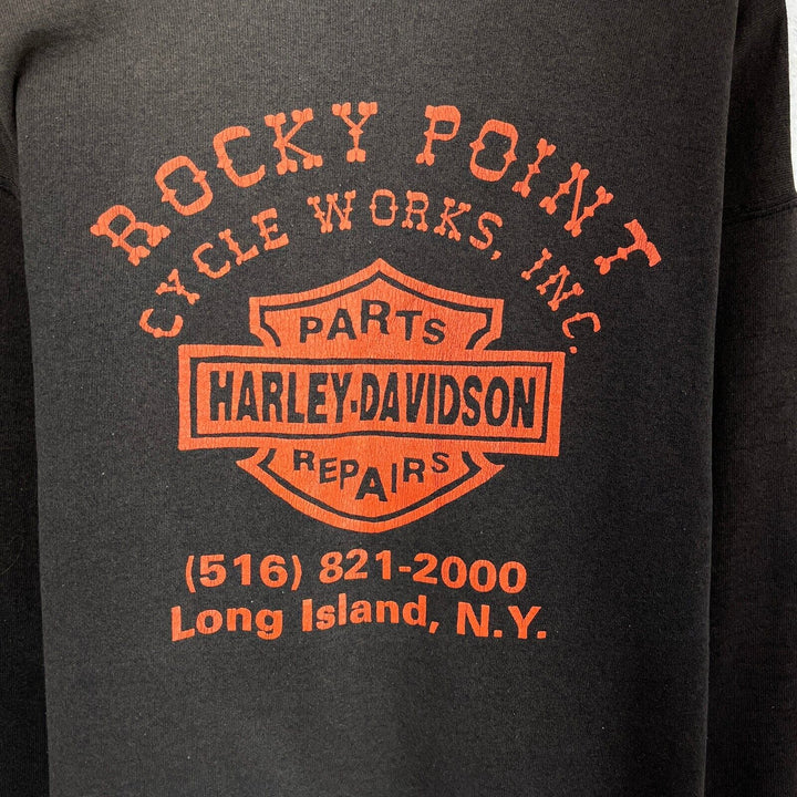 Vintage Rocky Point Harley Davidson Motorcycles Black Sweatshirt Size M
