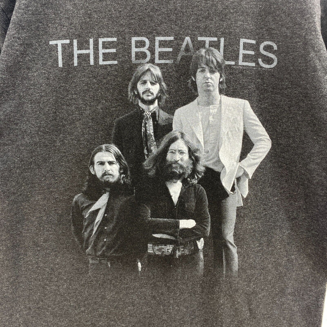 Vintage The Beatles Graphic Band Gray Ringer T-shirt Size M Music