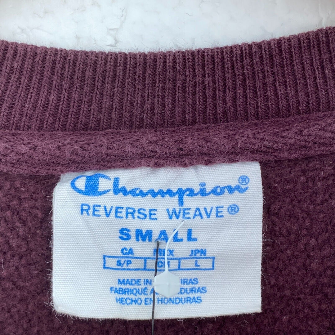Vintage Champion Reverse Weave Spellout Logo Red Sweatshirt Size S 90s
