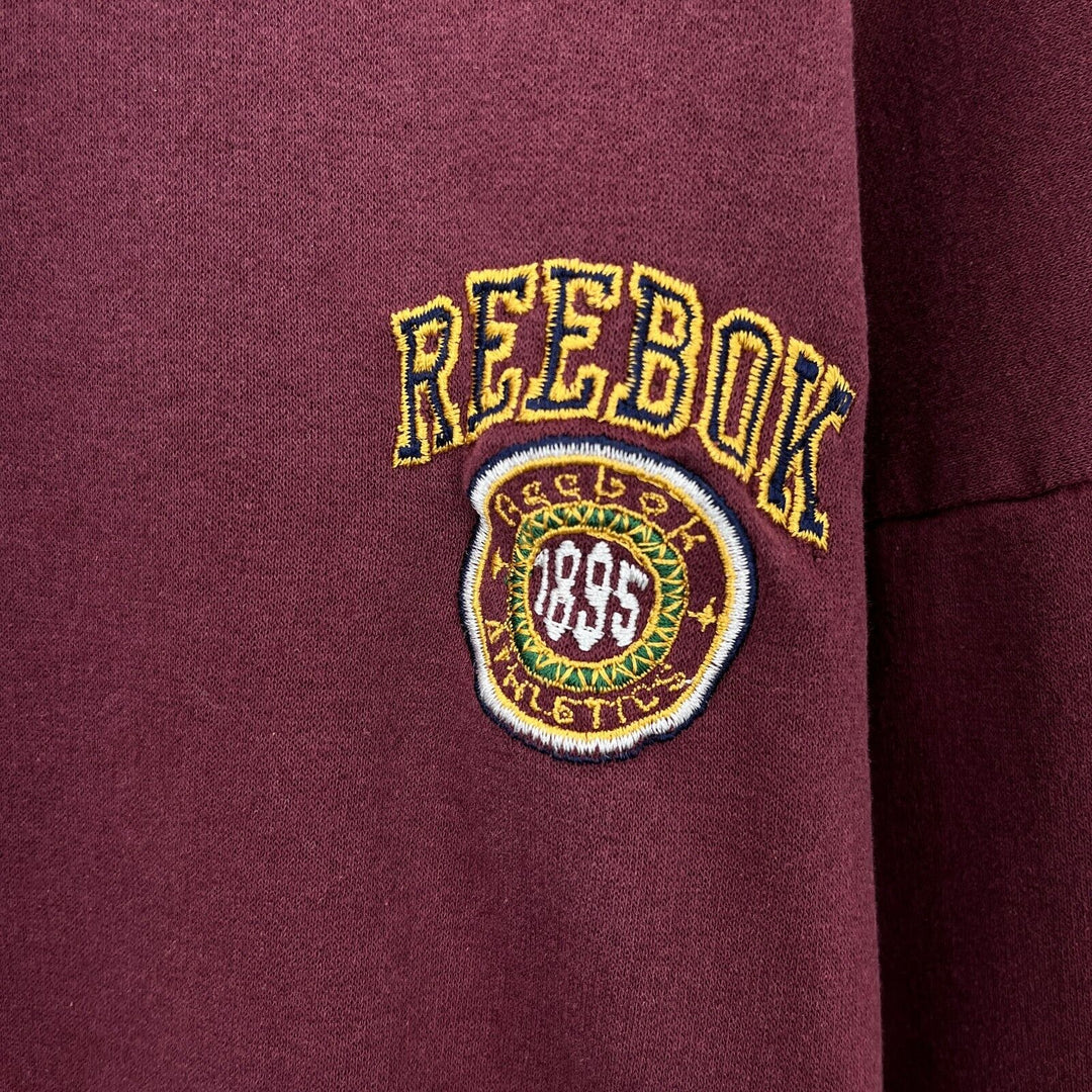 Vintage Reebok Chest Logo Burgundy Hoodie Size 2XL