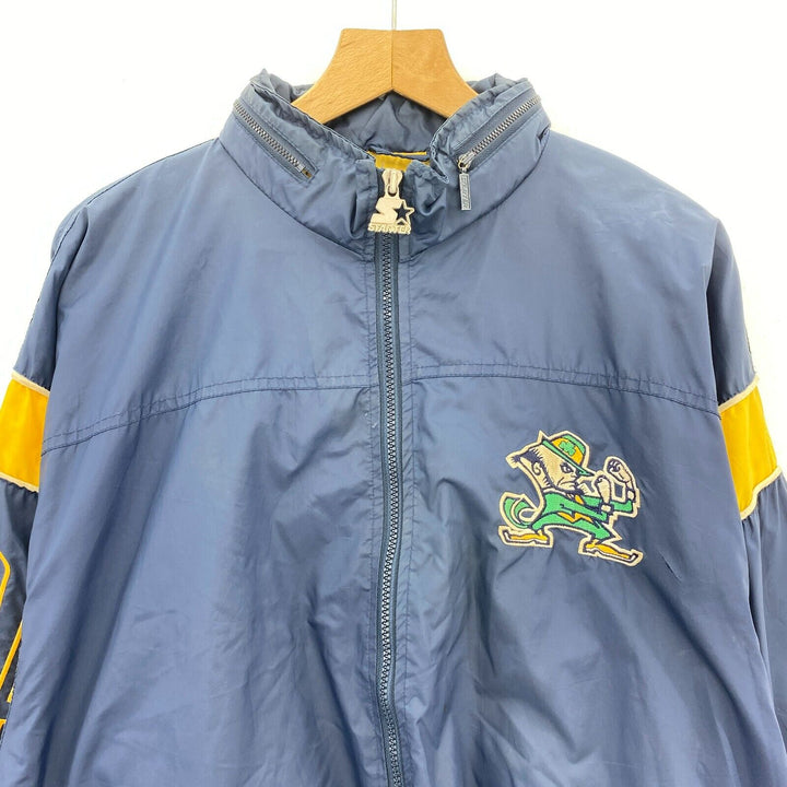 Vintage Notre Dame Fighting Irish NCAA Blue Insulated Starter Jacket Size L