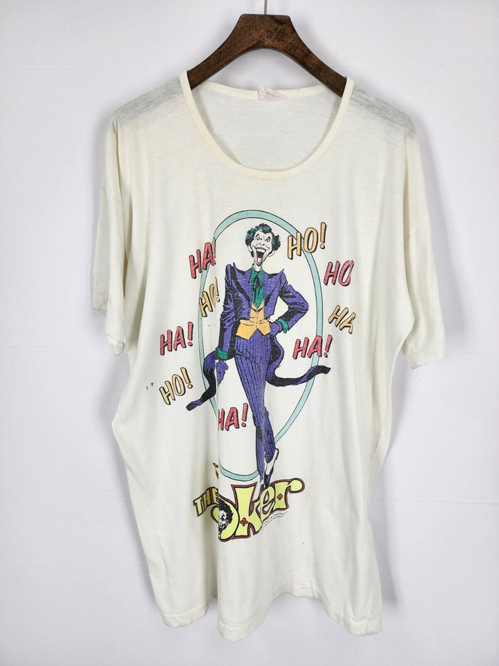 Vintage 1982 DC Comics Batman Joker White Shirt Size Made in USA