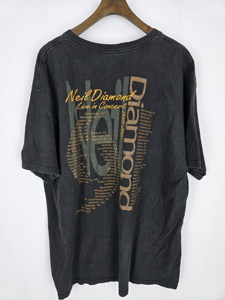 Vintage Black 2001 Neil Diamond Tour T-shirt Men's XL