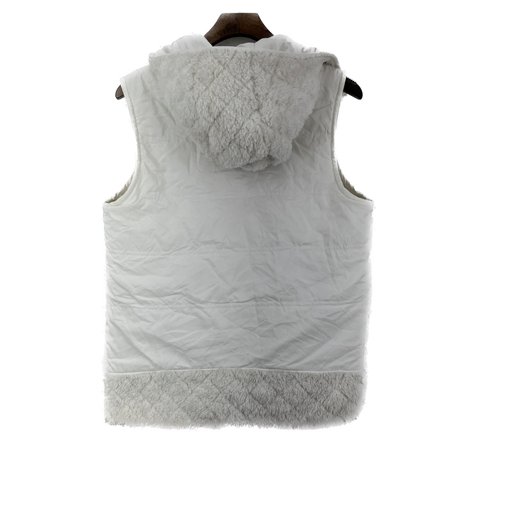 Women's Patagonia Full Zip Vintage White Fleece Vest Reversible Jacket Size M