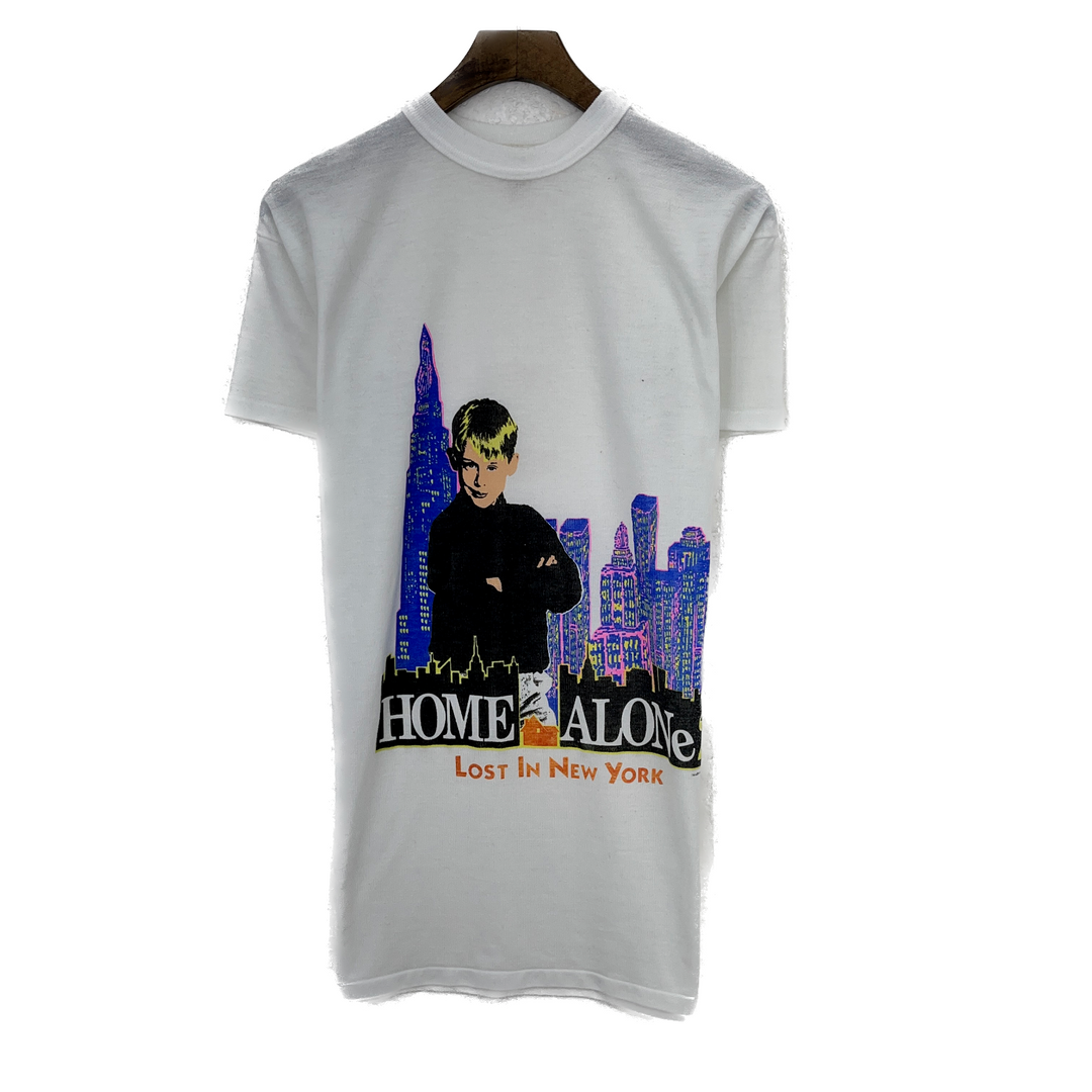 Vintage Home In Alone Lost In New York White Sleep Shirt Size 12 Women's