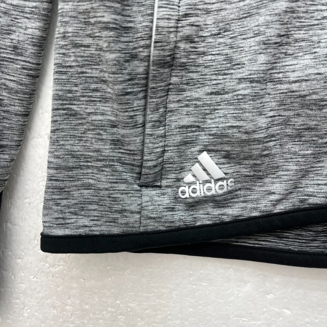 Adidas Full Zip Heathered Gray Black Golf Sweatshirt Size S