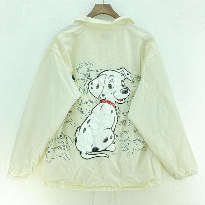 Vintage Disney 101 Dalmatians Movie Light Jacket Size M White Snap Up