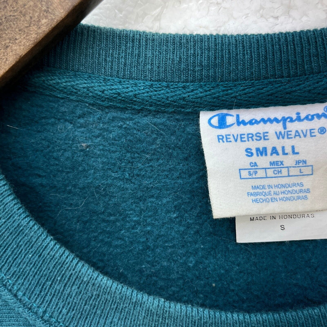 Champion Reverse Weave Vintage Sweatshirt Crewneck Size S Blue Embroidered 90s