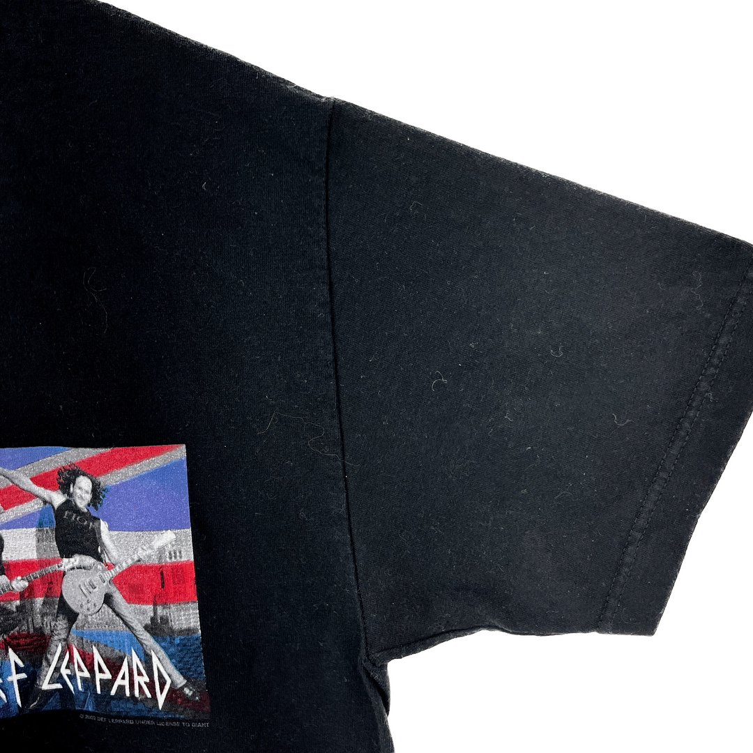 Vintage 2002 Def Leppard Rock Band Concert T-Shirt Size L Black