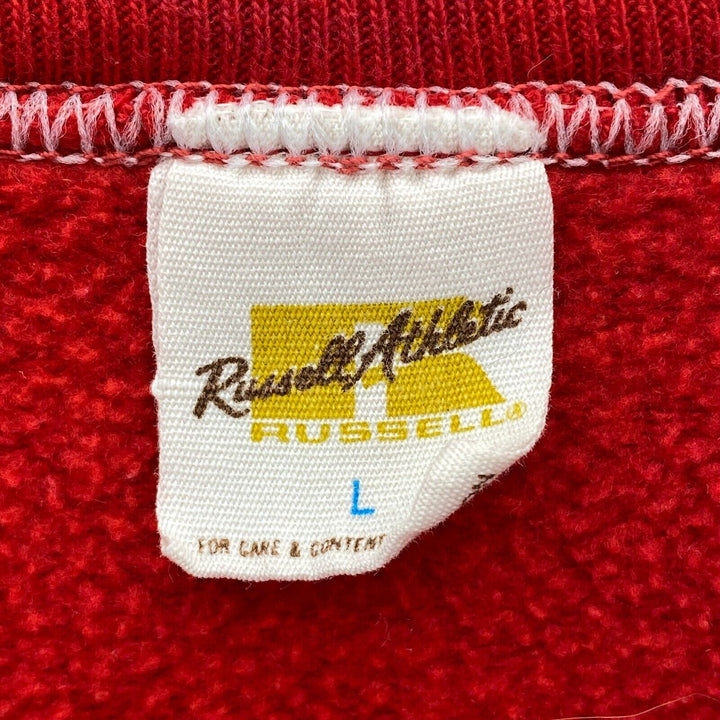 Vintage Graphic 1960s Russel Red Embroidered Sweatshirt