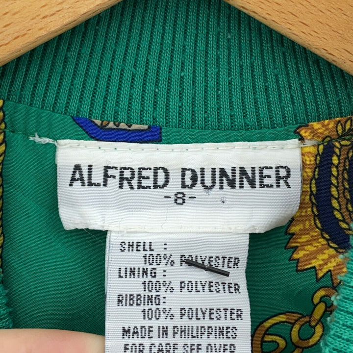 Alfred Dunner Women's Green Abstract Pattern Vintage Bomber Jacket Size 8