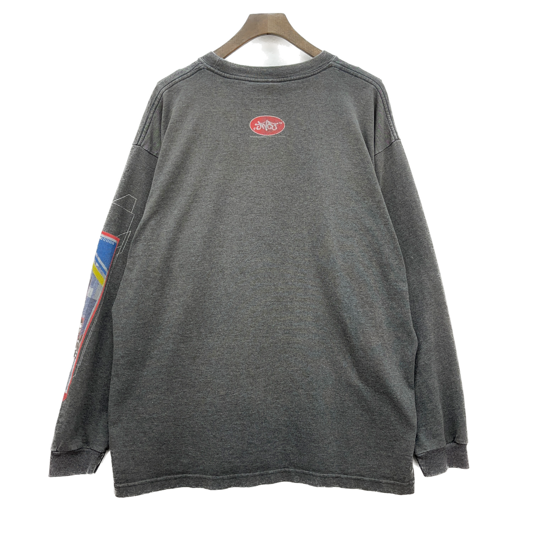 Jnco Jeans Y2K Two Face Long Sleeve Gray T-shirt Size L