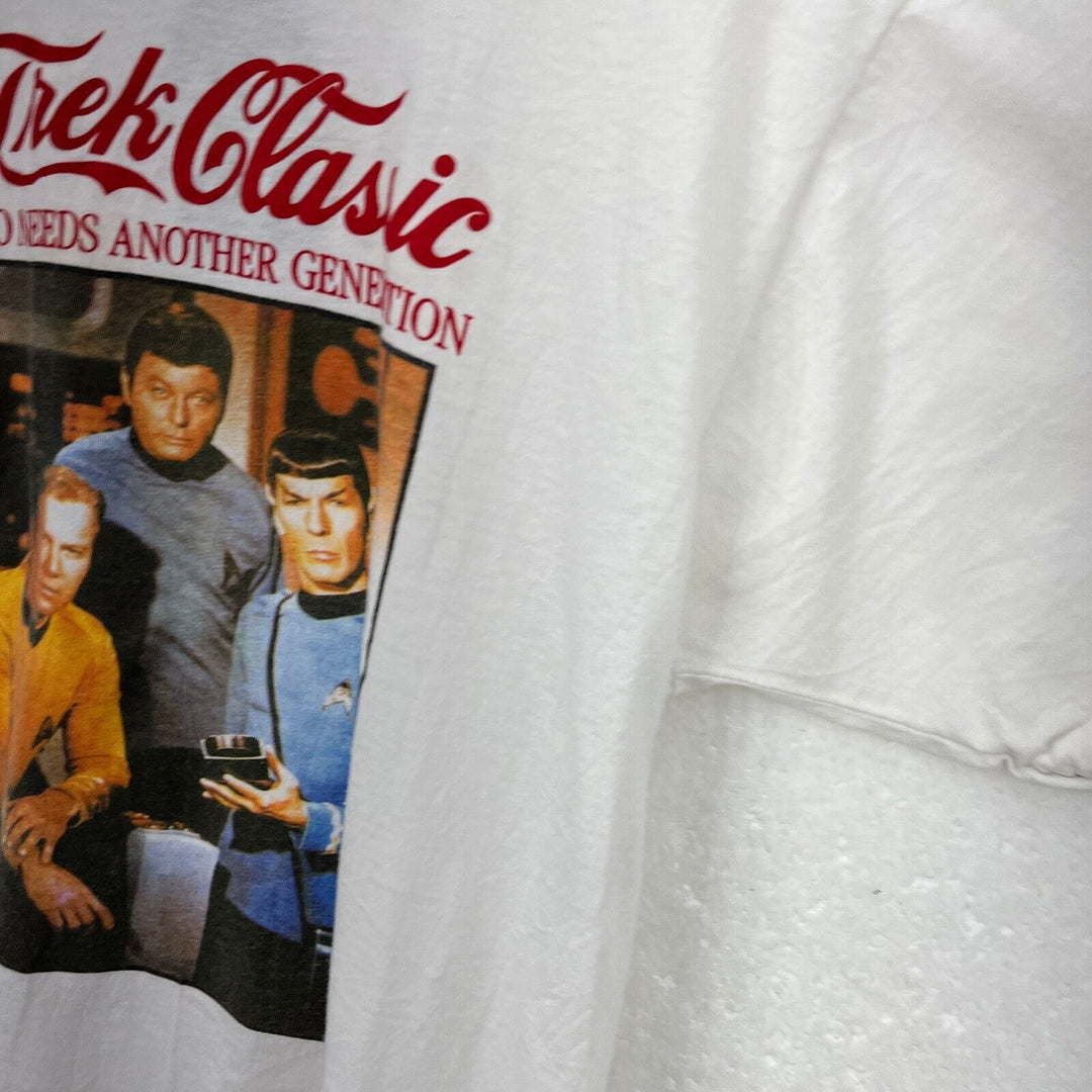 Vintage Star Trek Classic Who Needs Another Generation White T-shirt Size L