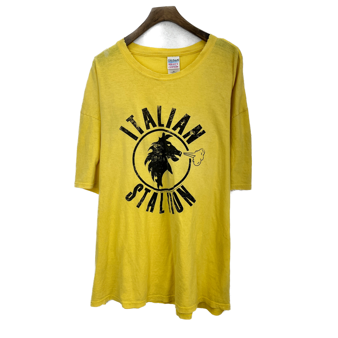 Vintage Italian Stallion Yellow T-shirt Size 2XL