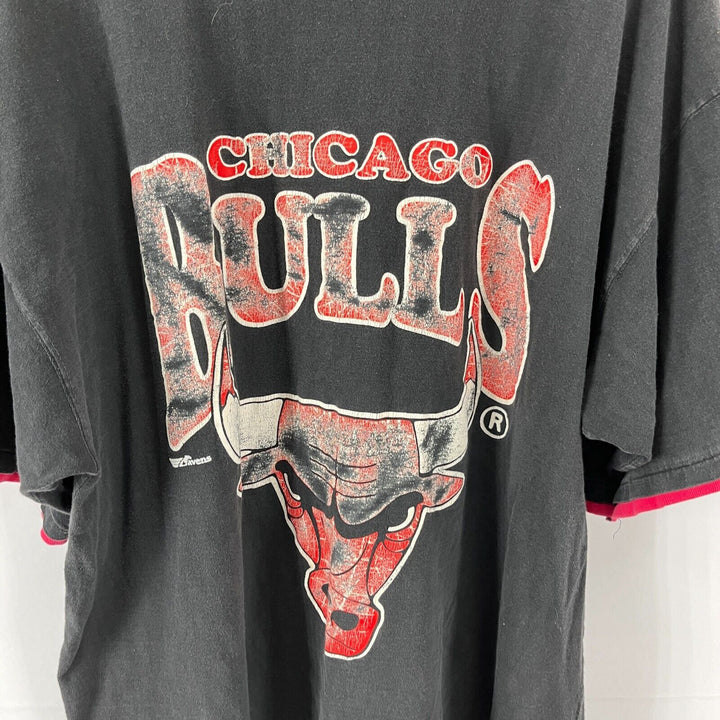 Vintage Chicago Bulls NBA Basketball Graphic T-shirt Black Size XXL Ravens