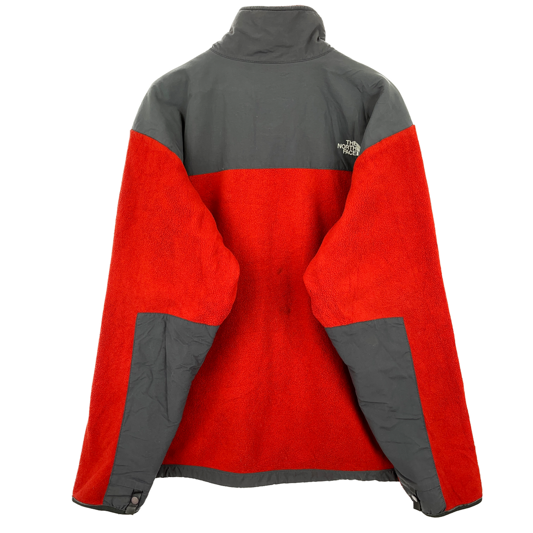 Vintage The North Face Logo Full Zip Denali Fleece Red Jacket Size L