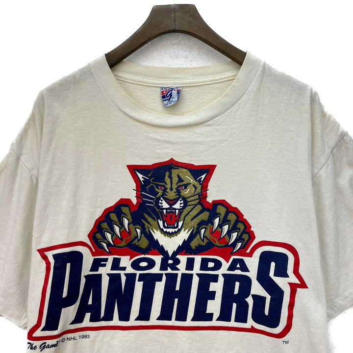 1993 Florida Panthers Hockey The Game Vintage T-shirt Size L White NHL 90s