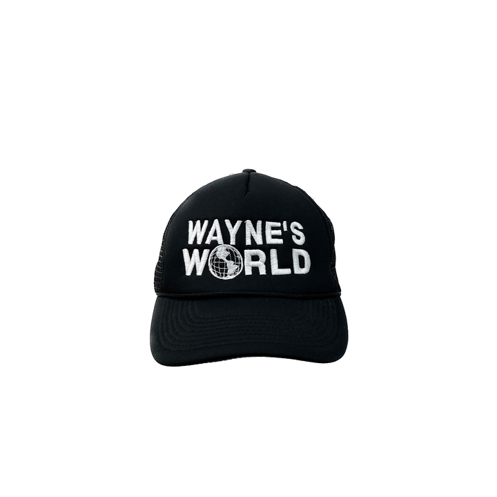 Wayne's World Garth Wayne Embroidered Trucker Vintage Snackback Hat Black