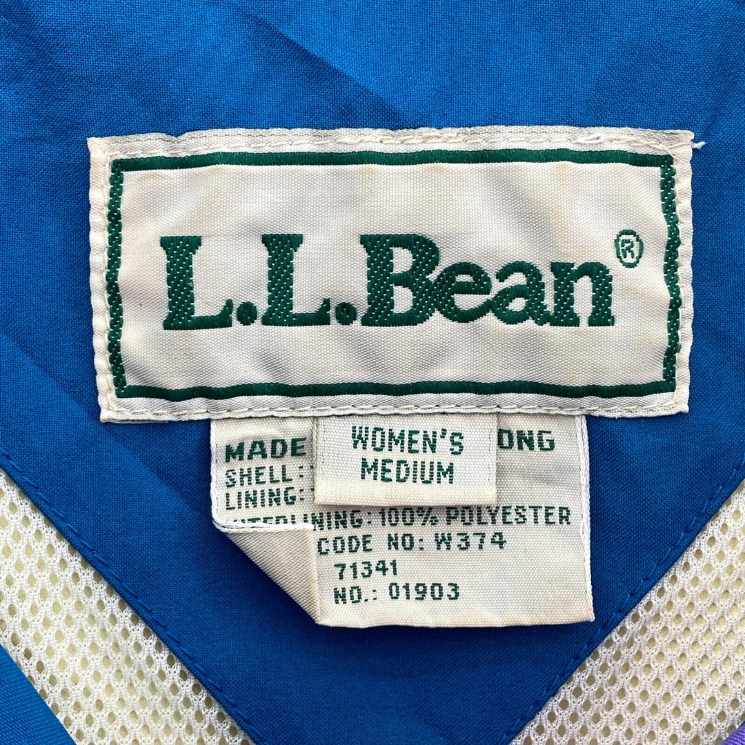 L.L Bean Women's Blue Light Hooded Jacket Size M Full Zip Up