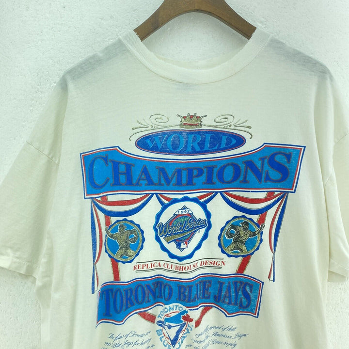 Toronto Blue Jays MLB World Champions 1992 White Vintage T-shirt Size XL