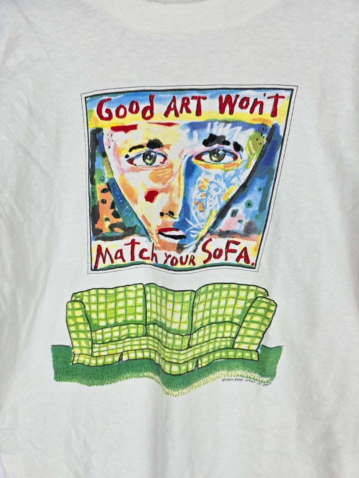 Vintage 90’s Fred Bob “Good Art Won’t Match Your Sofa” T Shirt Tee Size Large