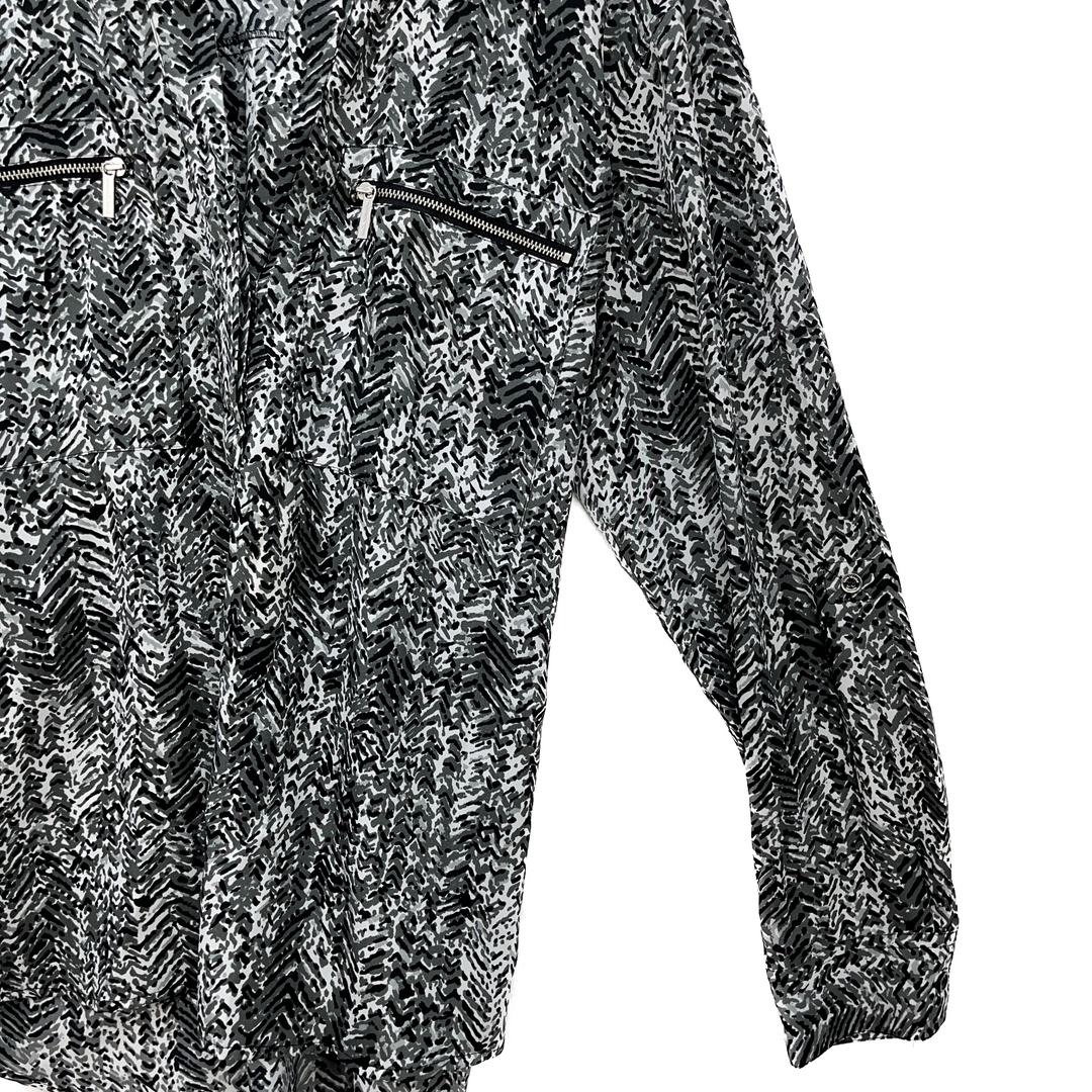 Michael Kors Black Printed Blouse Shirt Size 12