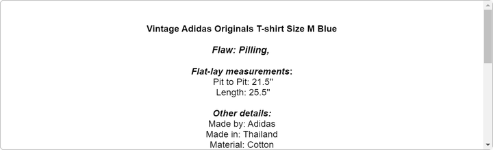 Vintage Adidas Originals T-shirt Size M Blue