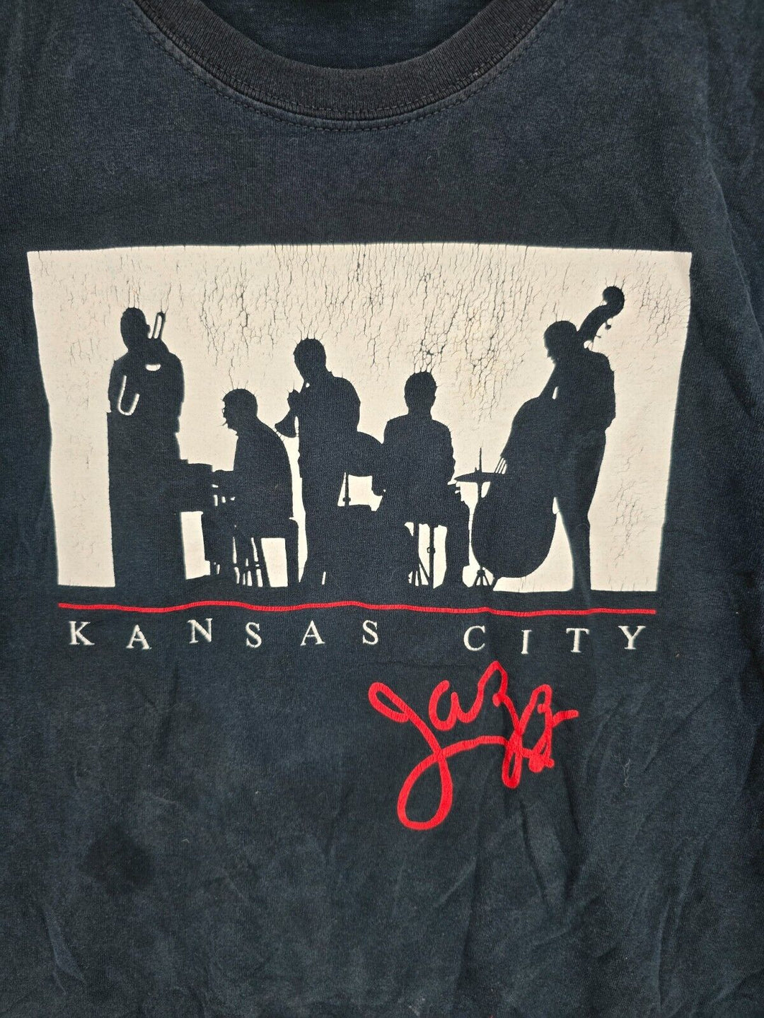 Vintage 90s Kansas City Jazz T-shirts Black Size L