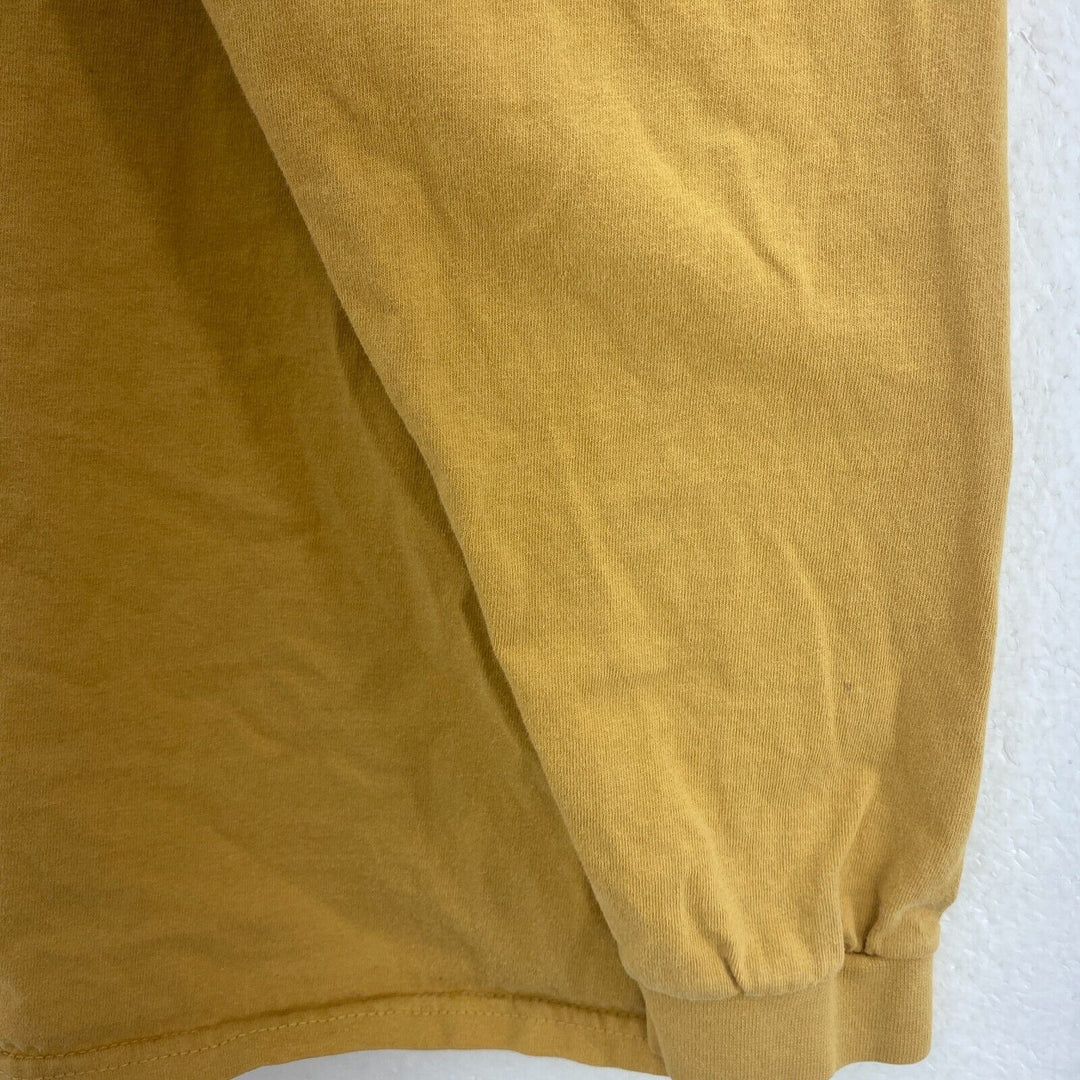 Nike Logo Swoosh Yellow Long Sleeve T-shirt Size L