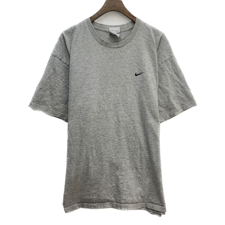 Vintage Nike Swoosh Chest Logo Gray T-shirt Size XL Single Stitch