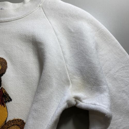 Vintage Cyclones College Teddy Bear White Sweatshirt Size M Kids