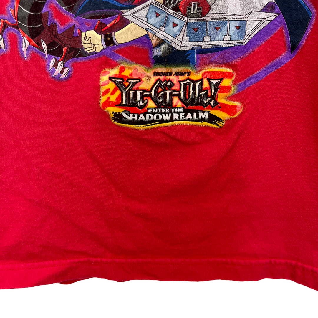 Vintage Yu-Gi-Oh Enter The Shadow Realm Anime Red T-shirt Size M Kids