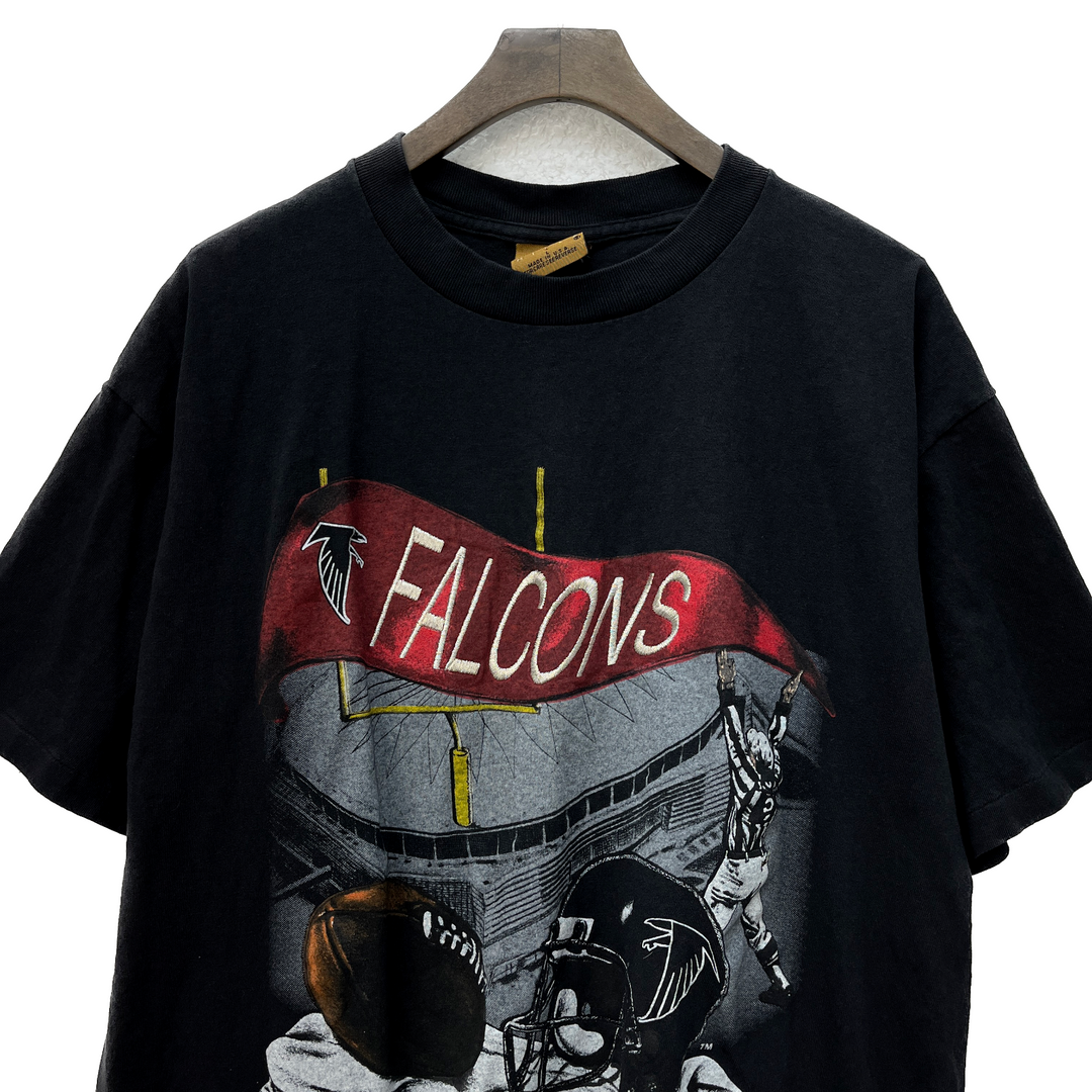 1993 Atlanta Falcons Nutmeg Vintage Baseball T-shirt Size L Embroidered MLB