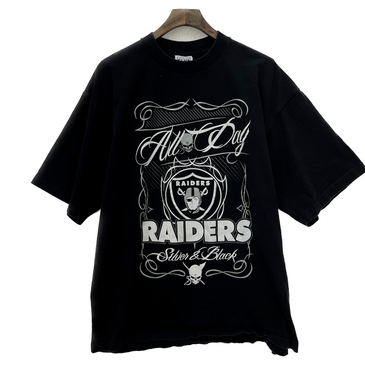 Los Angeles Raiders All Day Vintage Graphic Football T-shirt Size XL Black NFL