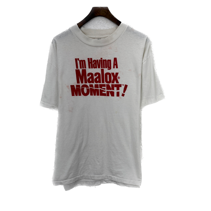 Vintage I Am Having A Maalox Moment White T-shirt Size XL