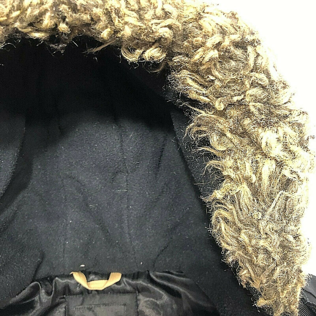 Sean John Vintage Insulated Mid Length Parka Black Fur Hood Size S
