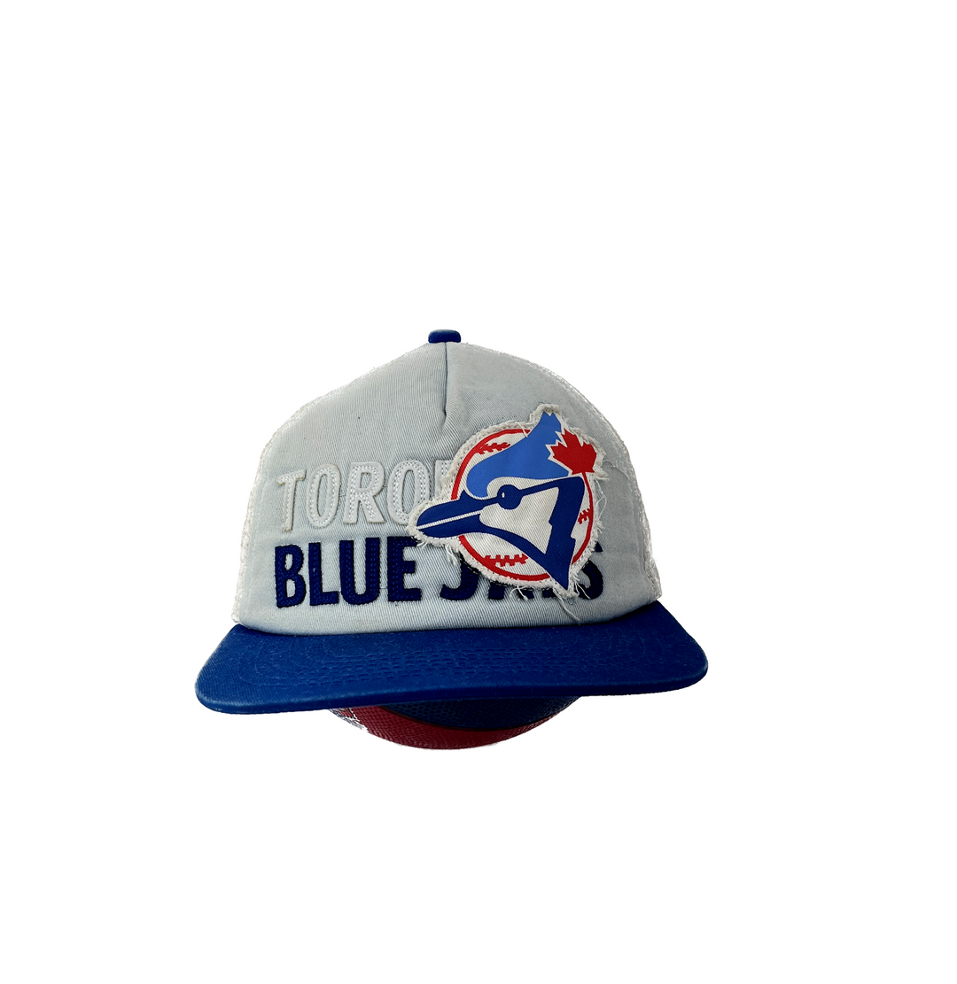 Vintage Toronto Blue Jays MLB-Baseball Embroidered Mesh Back Blue Trucker Hat