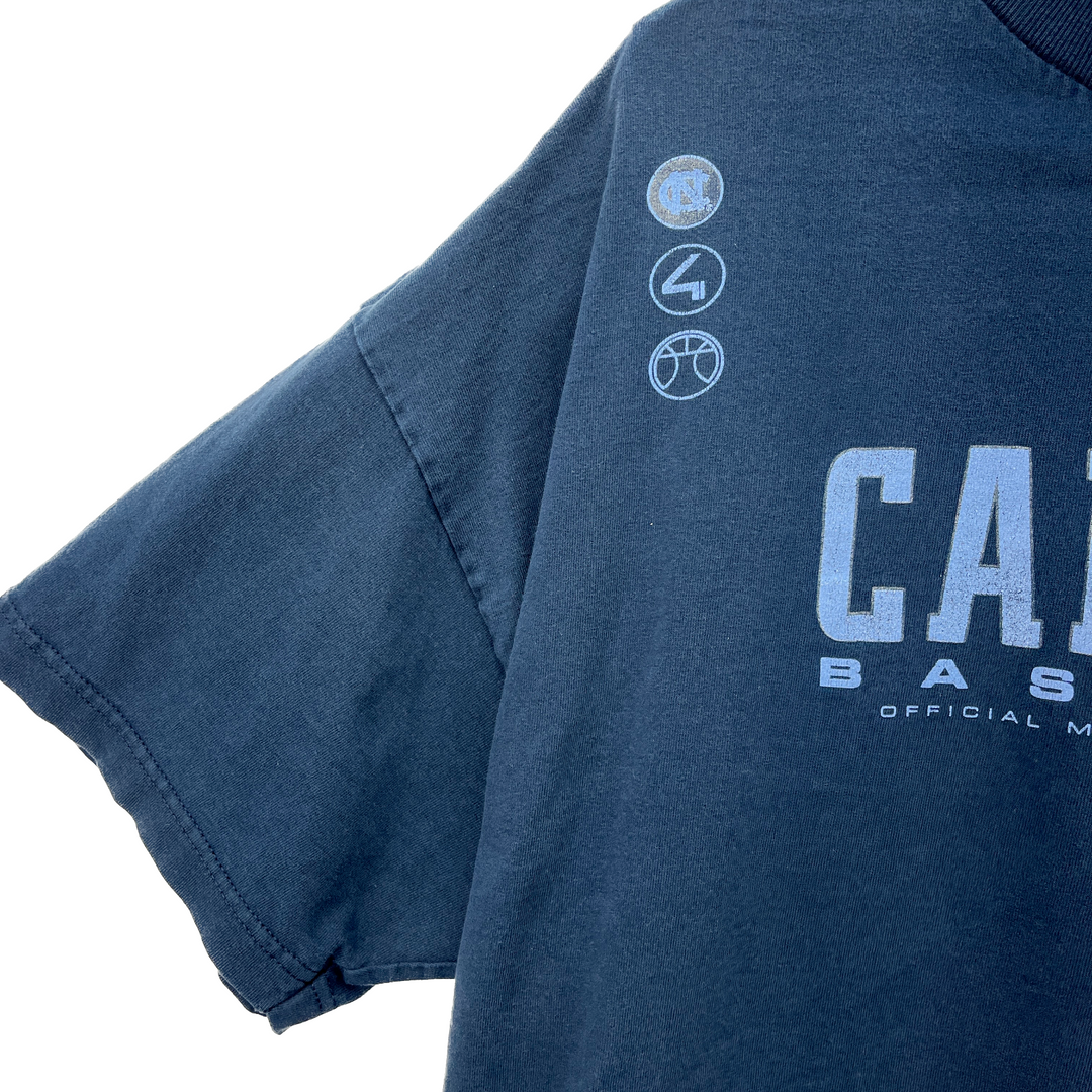 Vintage Nike Carolina Basketball Spell Out Navy Blue T-shirt Size XL