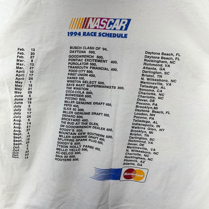Vintage Put A Charge In your Card MBNA Nascar Racing White T-shirt Size XL