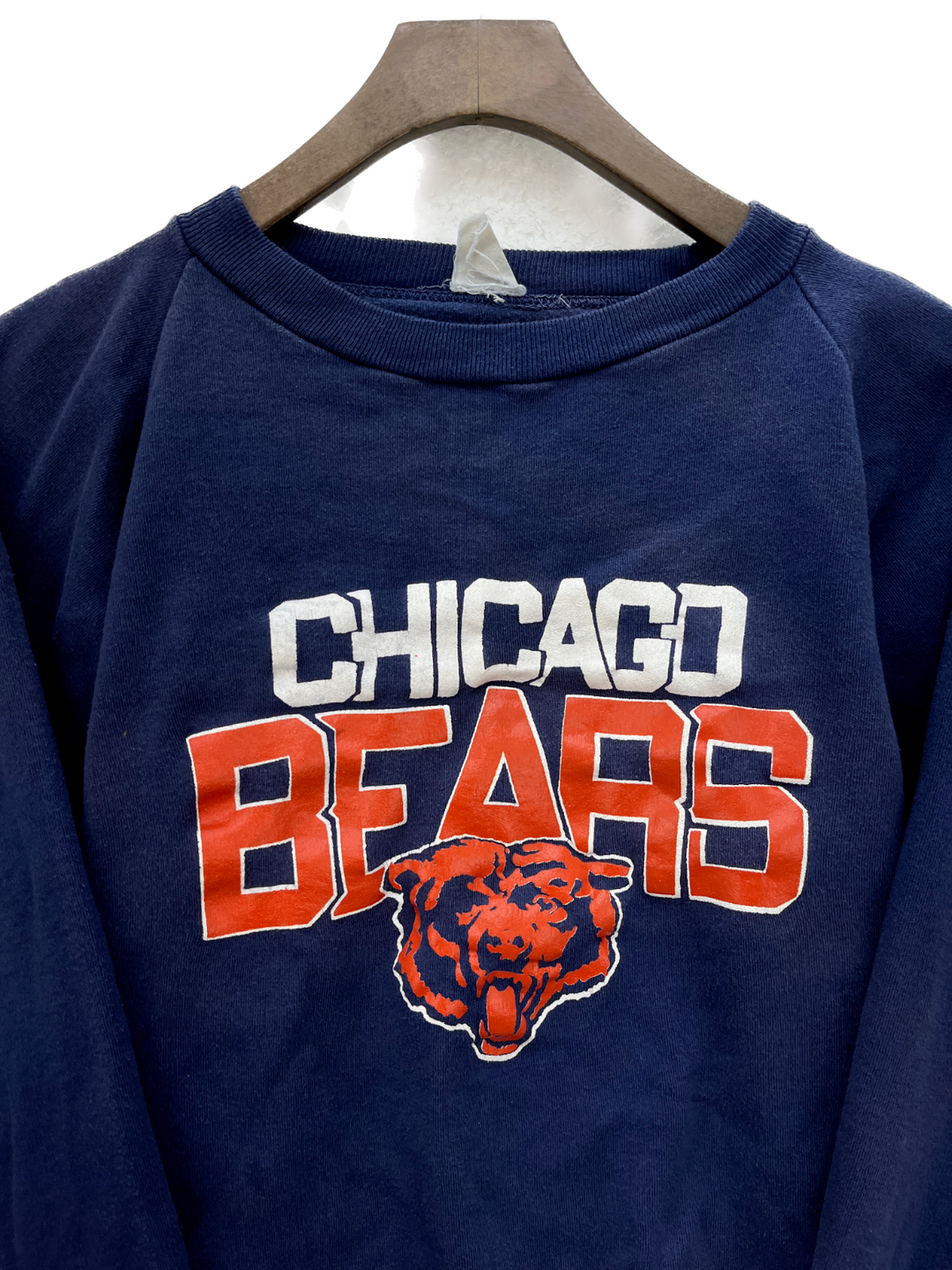 Chicago Bears Vintage Football Sweatshirt Youth Size L Blue Crewneck NFL 80s