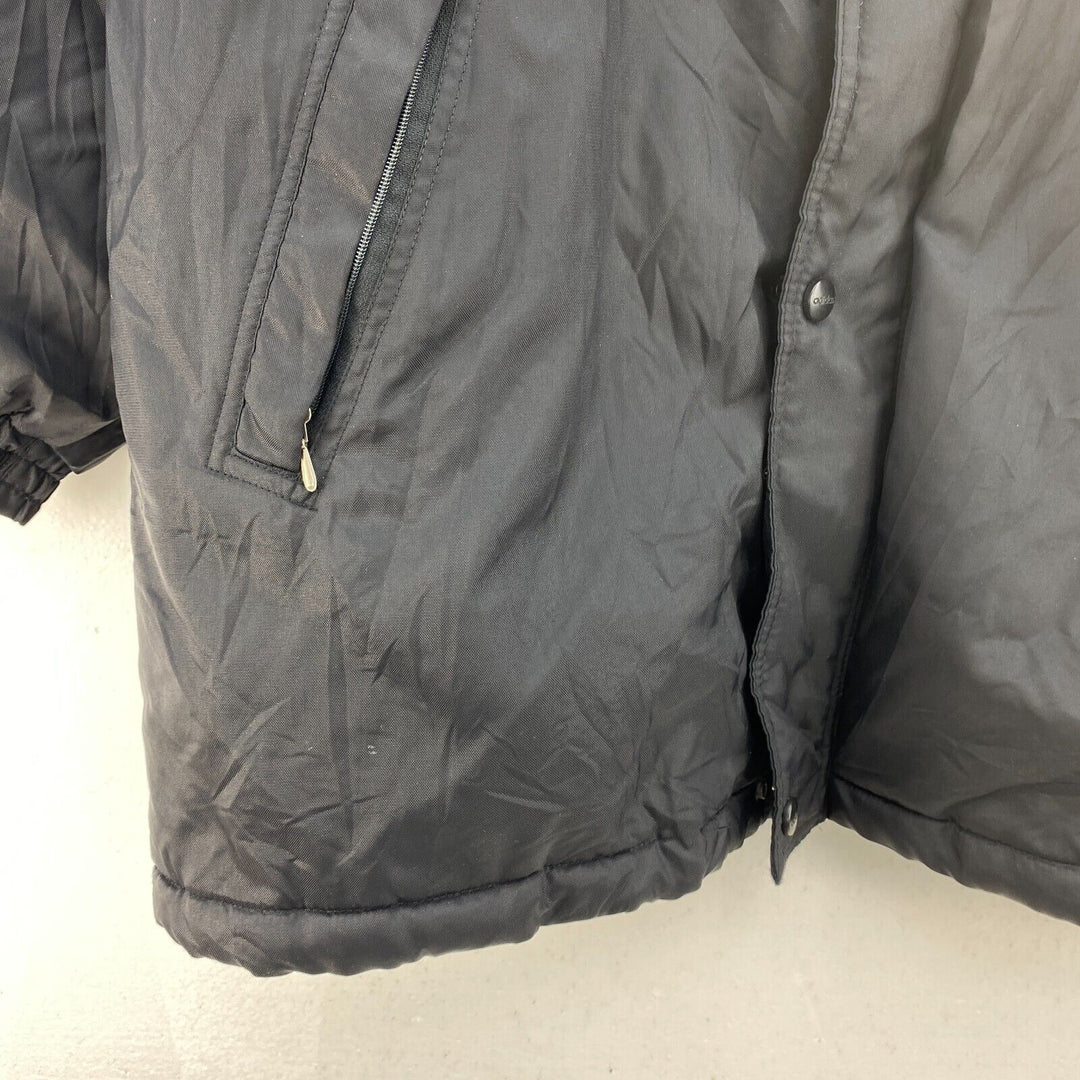 Vintage Adidas Embroidered Hooded Jacket Size M Black Full Zip Up