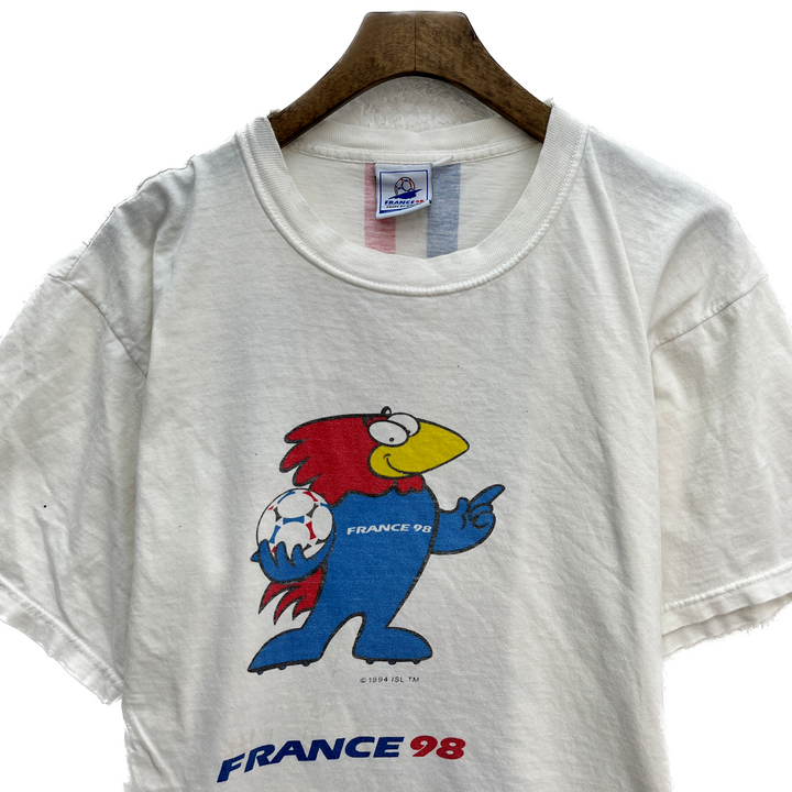Vintage World Cup France 98 1994 Football White T-shirt Size M