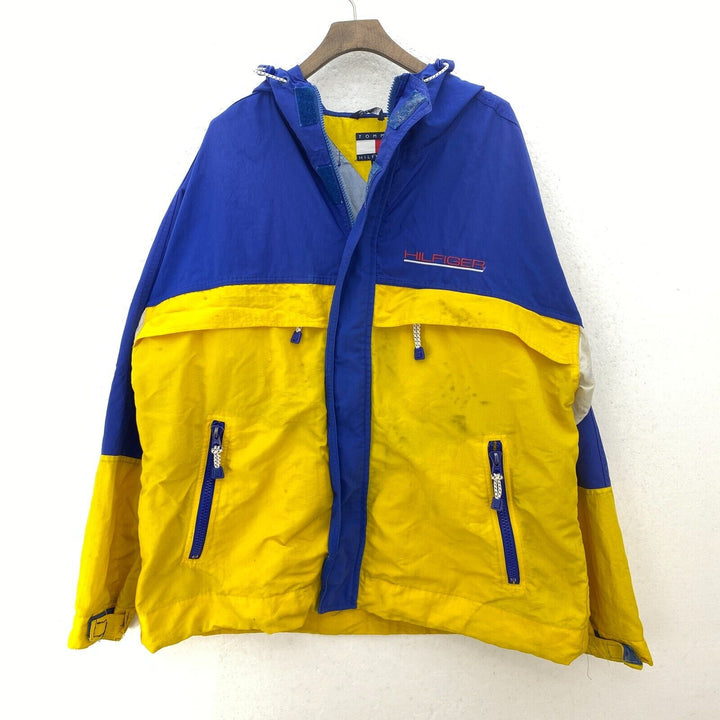 Vintage Tommy Hilfiger Colorblock Yellow Blue Full Zip Jacket Size L