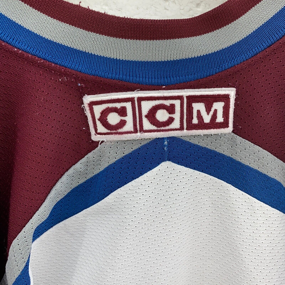Vintage Authentic Colorado Avalanche NHL CCM Hockey White Mesh Jersey Size XL