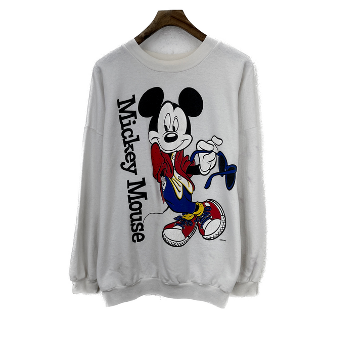 Vintage Disney Mickey Mouse White Sweatshirt Size L Sunglasses