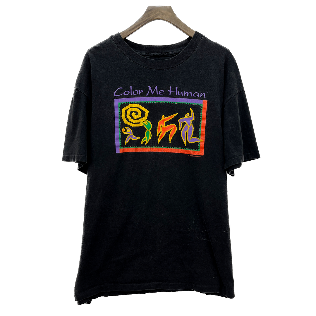 1992 Color Me Human LGBTQ Pride Vintage T-shirt Size L Black Single Stitch 90s